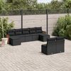 vidaXL 9-delige Loungeset met kussens poly rattan zwart