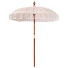vidaXL Macram&eacute; Parasol Cr&egrave;me 190 x 190 x 260 cm