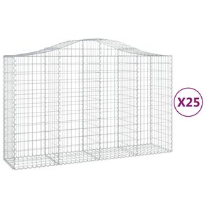 vidaXL Schanskorven 25 st gewelfd 200x50x120/140 cm ijzer
