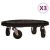 vidaXL Plantentrolleys met wielen 3 st 275 kg diameter 40 cm zwart