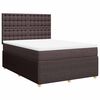 vidaXL Boxspring met matras stof donkerbruin 140x190 cm