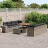 vidaXL Tuin Sofa Set met kussen 11 pcs Grijs poly rattan