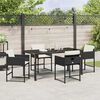 vidaXL Tuin eettafelset 5 pcs Zwart poly rattan