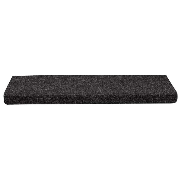 vidaXL Trapmatten Zelfklevend 30 stuks 65x21x4 cm Zwart Rechthoekige Rand