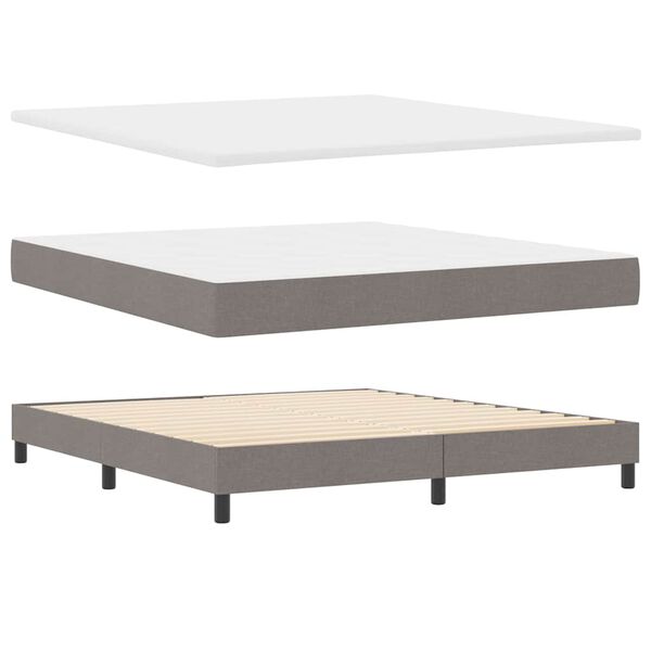 vidaXL Boxspringbed met matras Taupe 200 x 180 cm Polyester