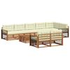 vidaXL Buiten bankenset met kussen 9 pcs Natuurlijk en Cr&egrave;me