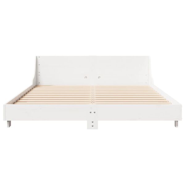 vidaXL Bedframe zonder matras massief grenenhout wit 160x200 cm