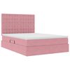 vidaXL Opslag bed met matras met matras Roze 140 x 190 cm Fluweel