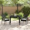 vidaXL Tuin eettafelset 3 pcs Zwart poly rattan