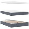 vidaXL Ottoman bed met matras 140x190cm fluweel donkergrijs