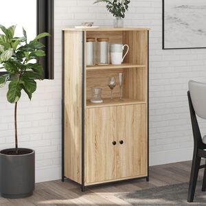vidaXL Hoge kast 62x36x121,5 cm bewerkt hout sonoma eiken