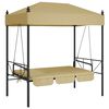 vidaXL Schommelbank met luifel staal&nbsp;zandkleurig
