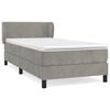 vidaXL Boxspring met matras fluweel lichtgrijs 80x200 cm