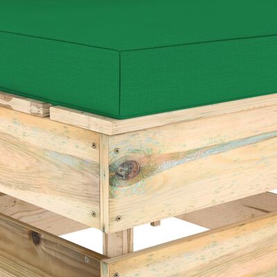 vidaXL Tuinbank 4-zits met kussens groen geïmpregneerd hout