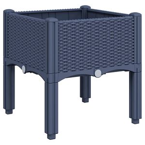 vidaXL Plantenbak met poten 40x40x42 cm polypropeen blauwgrijs