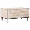 vidaXL Salontafel Wit 80 x 50 x 40 cm Massief Mango Hout