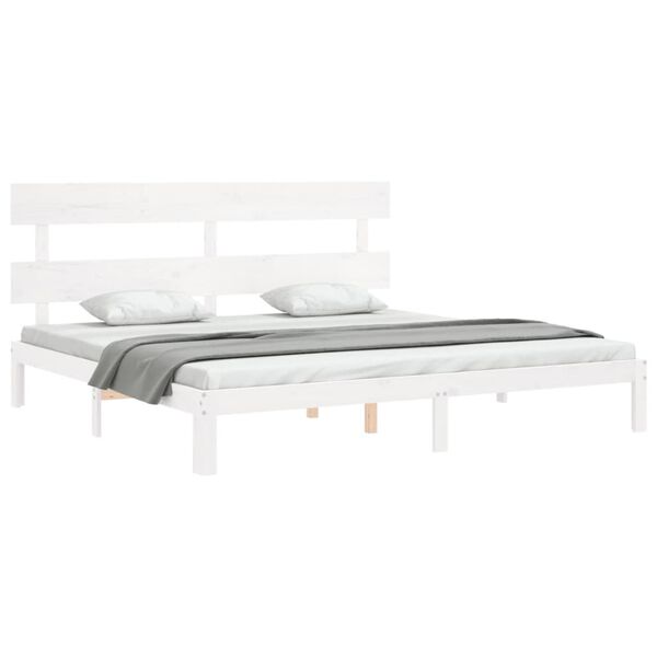 vidaXL Bedframe zonder matras massief grenenhout wit 200x200 cm