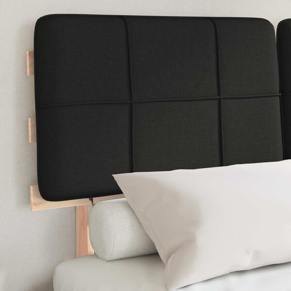 vidaXL Bedframe met Gevoerd Hoofdgedeelte Zwart 135 x 190 cm