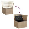 vidaXL Tuin Eetset met kussen met opslag 6 pcs Beige en Cr&egrave;me