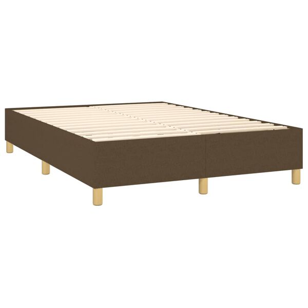 vidaXL Boxspring bed stof donkerbruin 140x200 cm