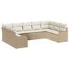 vidaXL Tuin Sofa Set 9 pcs Beige poly rattan
