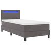 vidaXL Boxspringbed met matras Grijs 100 x 200 cm Kunstleer