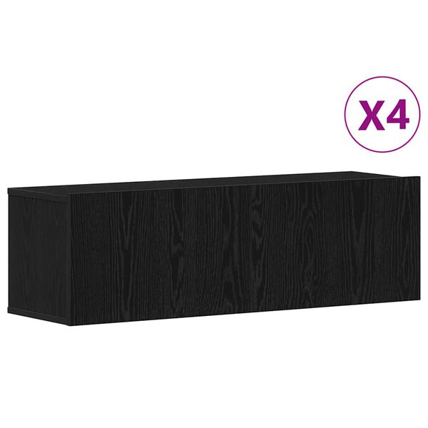 vidaXL Tv-meubelset 4 pcs Zwart Eiken 100 x 30 x 30 cm Bewerkt hout