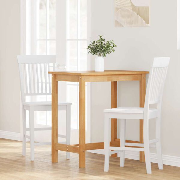 vidaXL Barkrukken 2 stuks Wit Massief Hout Rubber