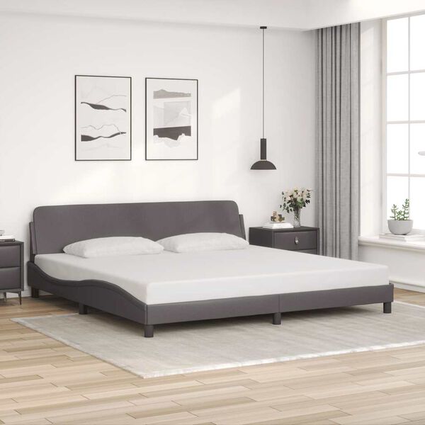 vidaXL Bedframe "Dover" kunstleer grijs 200x200 cm