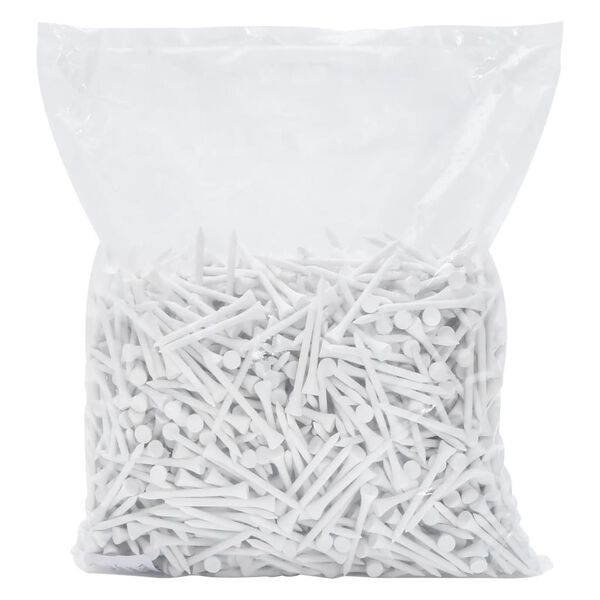vidaXL 1000 st Golftees 83 mm bamboe wit