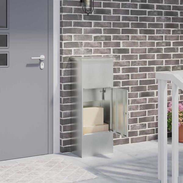 vidaXL Pakket inwerp box met opslag Zwart 44,5 x 29 x 110,5 cm