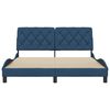 vidaXL Bedframe zonder matras stof blauw 160x200 cm