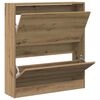 vidaXL Schoenenkast Gerookt eiken 80 x 21 x 87,5 cm Bewerkt hout