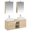 vidaXL Badkamermeubelset 5 pcs Sonoma Eiken Bewerkt hout en glas