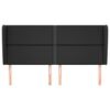 vidaXL Hoofdbord met randen 183x23x118/128 cm kunstleer zwart