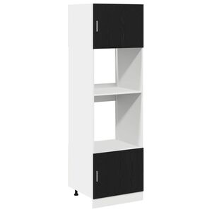 vidaXL Hangkast met plank Zwart Eiken 60 x 57 x 207 cm Bewerkt hout
