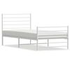 vidaXL Bedframe met hoofd- en voeteneinde metaal wit 100x190 cm