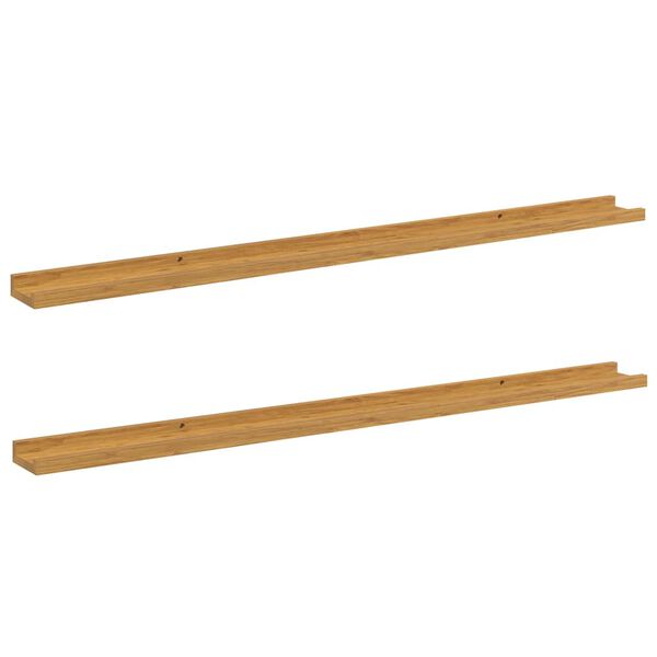 vidaXL Wandplank met plank 2 pcs Beige 115 x 9 x 3 cm Bewerkt hout