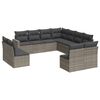 vidaXL 11-delige Loungeset met kussens poly rattan grijs