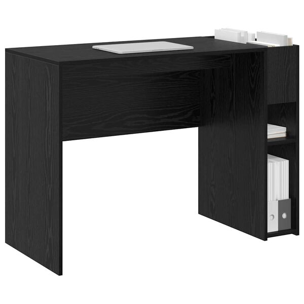 vidaXL Bureau Zwart Eiken 109 x 50 x 78 cm Bewerkt hout
