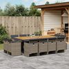 vidaXL 13-delige Tuinset met kussens poly rattan grijs