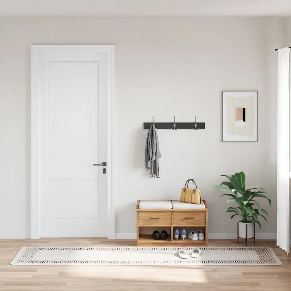 vidaXL Vloerkleed wasbaar 80x300 cm lichtbeige