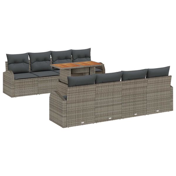 vidaXL Tuin Sofa Set met kussen 7 pcs Grijs