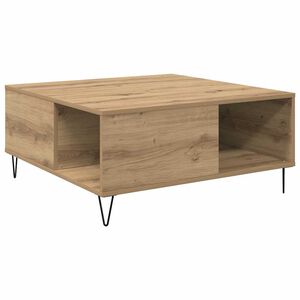 vidaXL Salontafel Artisan Eiken 80 x 80 x 36,5 cm Bewerkt hout