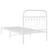 vidaXL Bedframe met hoofdbord metaal wit 90x200 cm
