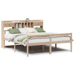 vidaXL Bed met boekenkast zonder matras massief grenenhout 180x200 cm