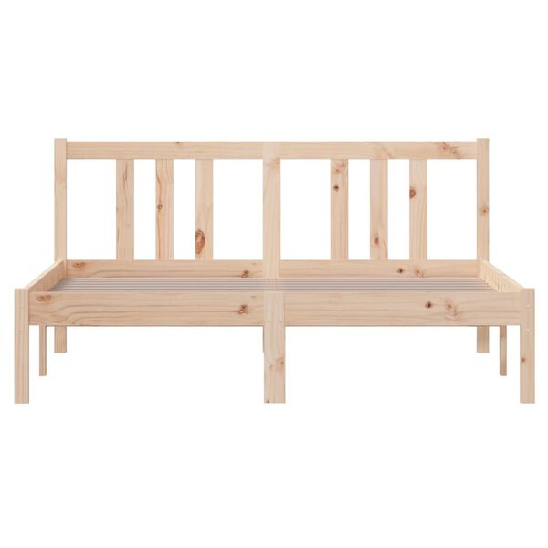 vidaXL Bedframe massief hout 135x190 cm Double