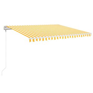 vidaXL Luifel automatisch uittrekbaar 450x350 cm geel en wit