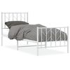 vidaXL Bedframe met hoofd- en voeteneinde&nbsp;metaal wit 75x190 cm