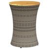 vidaXL Tuinbijzettafel trommelvormig poly rattan en massief hout grijs